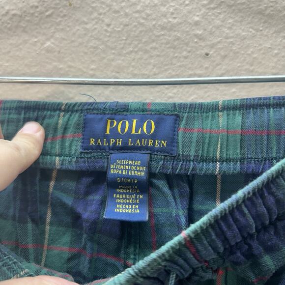 Polo Ralph Lauren Sleepwear Pants Mens Sz S Green Plaid Drawstring Pajamas - Picture 6 of 7